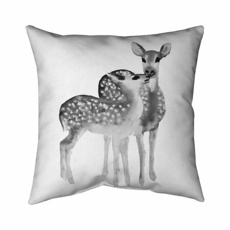 BEGIN HOME DECOR 20 x 20 in. Fawns Love-Double Sided Print Indoor Pillow 5541-2020-AN454-1